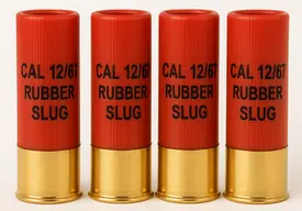 Cartouches de défense rouges CAL 12/67 RUBBER SLUG