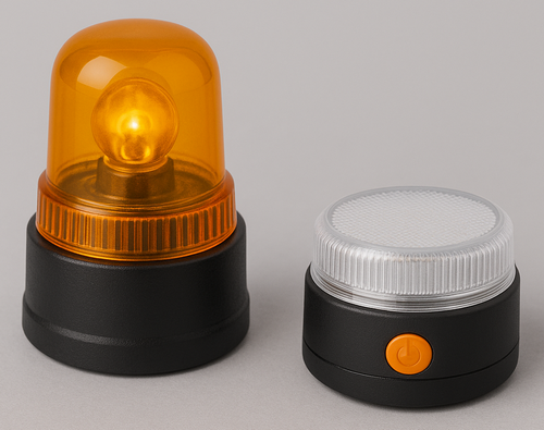 Gyrophare orange et balise V16 pour sécurité routière